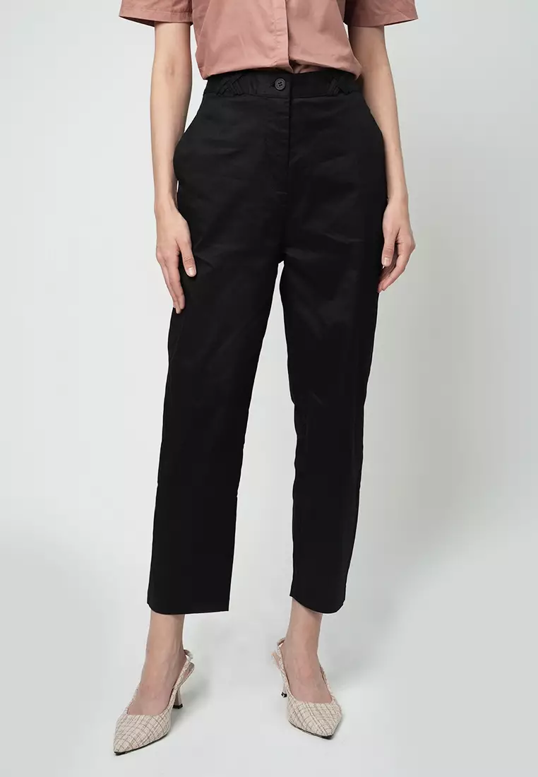 Kailee Relaxed Pants with Criss-Cross Waistband Detail