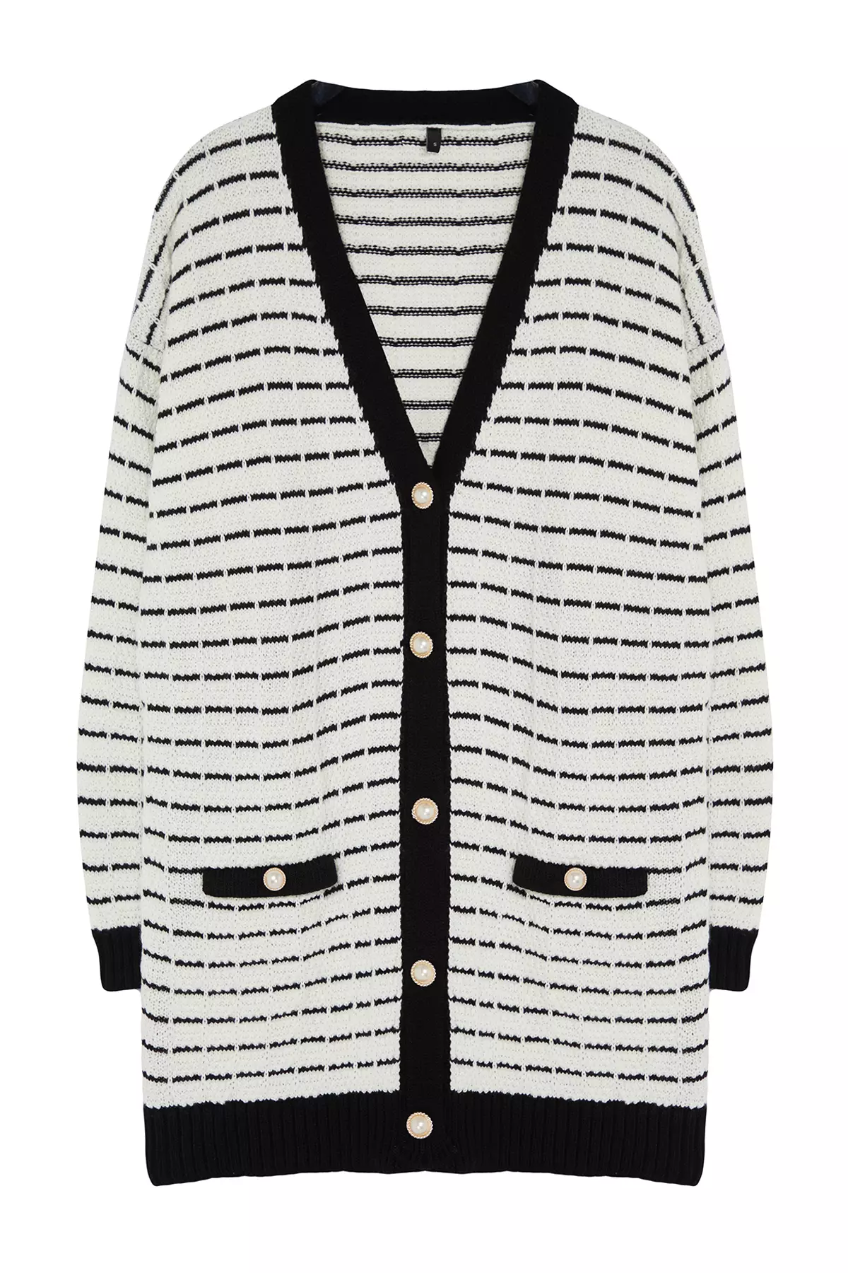 Tweed Knitwear Cardigan - Jacket Look, Black Tctaw25Th00016