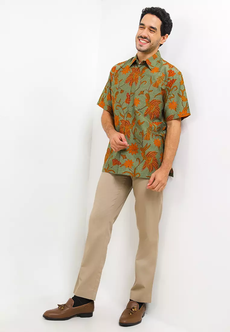 Kemeja Batik Printing Lengan Pendek Motif Cendrawasih