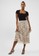 French Connection beige Eva Crinkle Pleated Midi Skirt 9D9C8AAB81597CGS_3