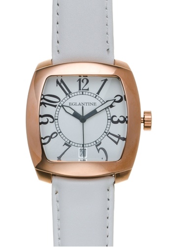 EGLANTINE 金色 EGLANTINE® Navigo 手錶白色皮革錶帶上的玫瑰金鍍金精鋼石英手錶 AF664AC6366BD1GS_1