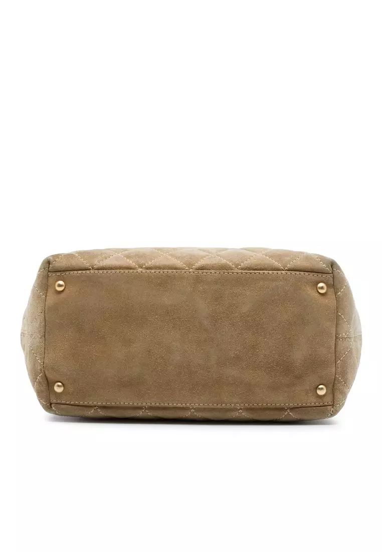 Pre-Loved Chanel Mini Cc Quilted Suede Shopping Tote