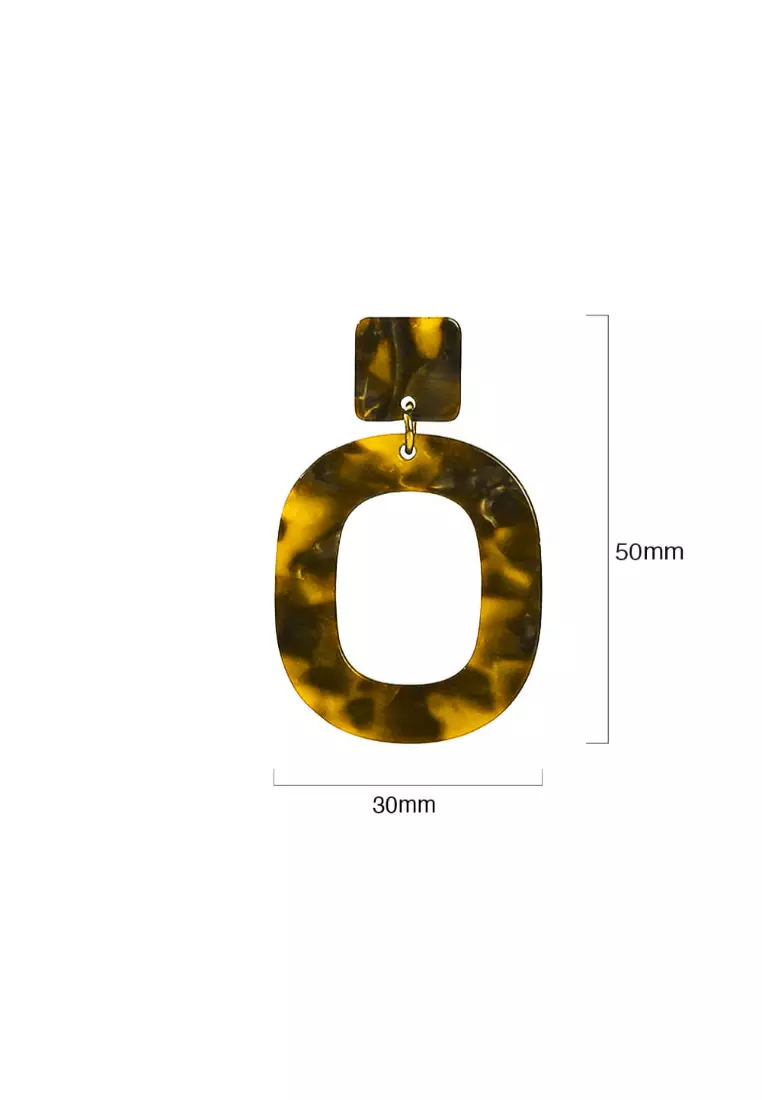 Tortoiseshell Leopard Print Drop Earrings in Brown