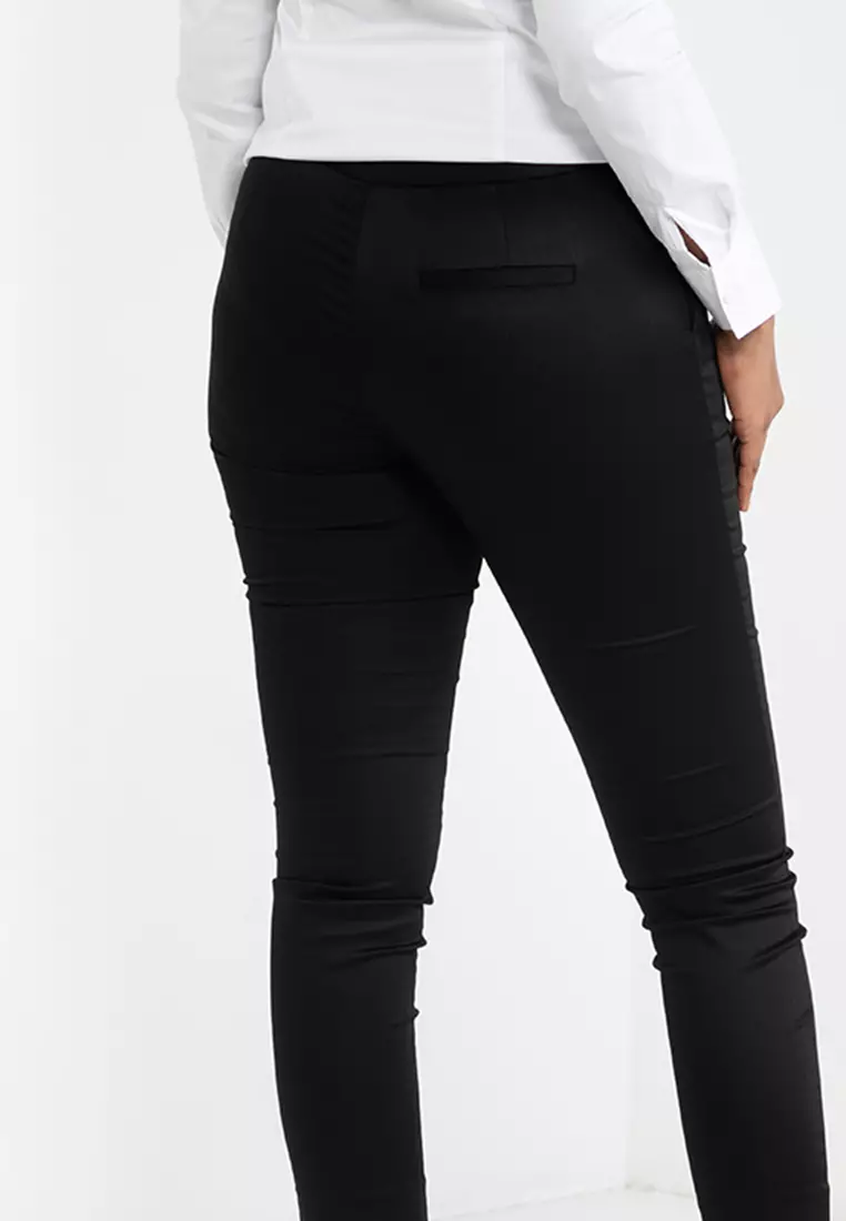 Satin high waisted skinny pants clearance