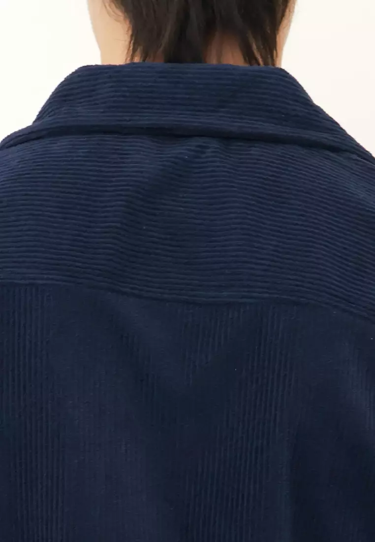 Used 1968 - Standard Kemeja Corduroy Pria Lengan Pendek Navy