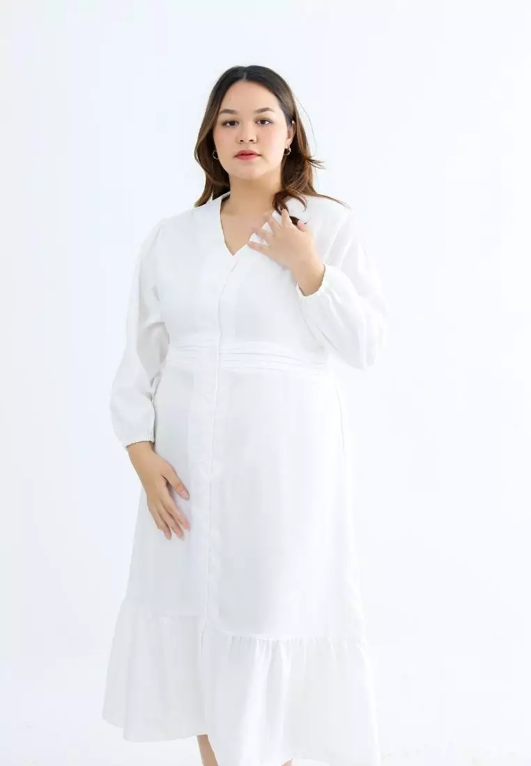 Plus Size Dress Magica Broken White