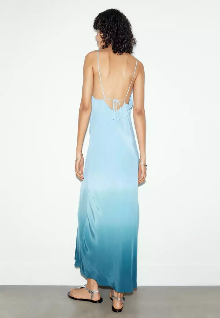 Back Detail Ombre Slip Dress