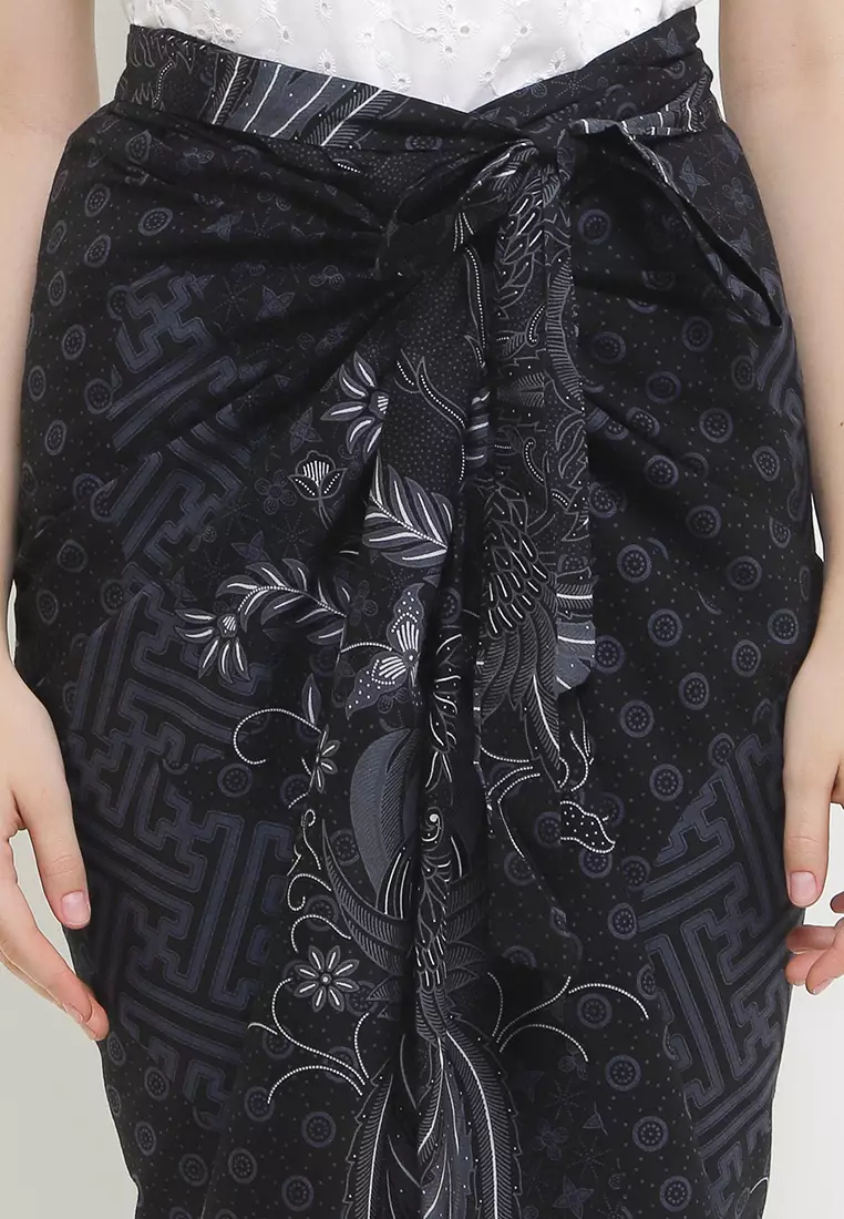 Rok Lilit Wanita Kondangan Batik Instant Seiya Black