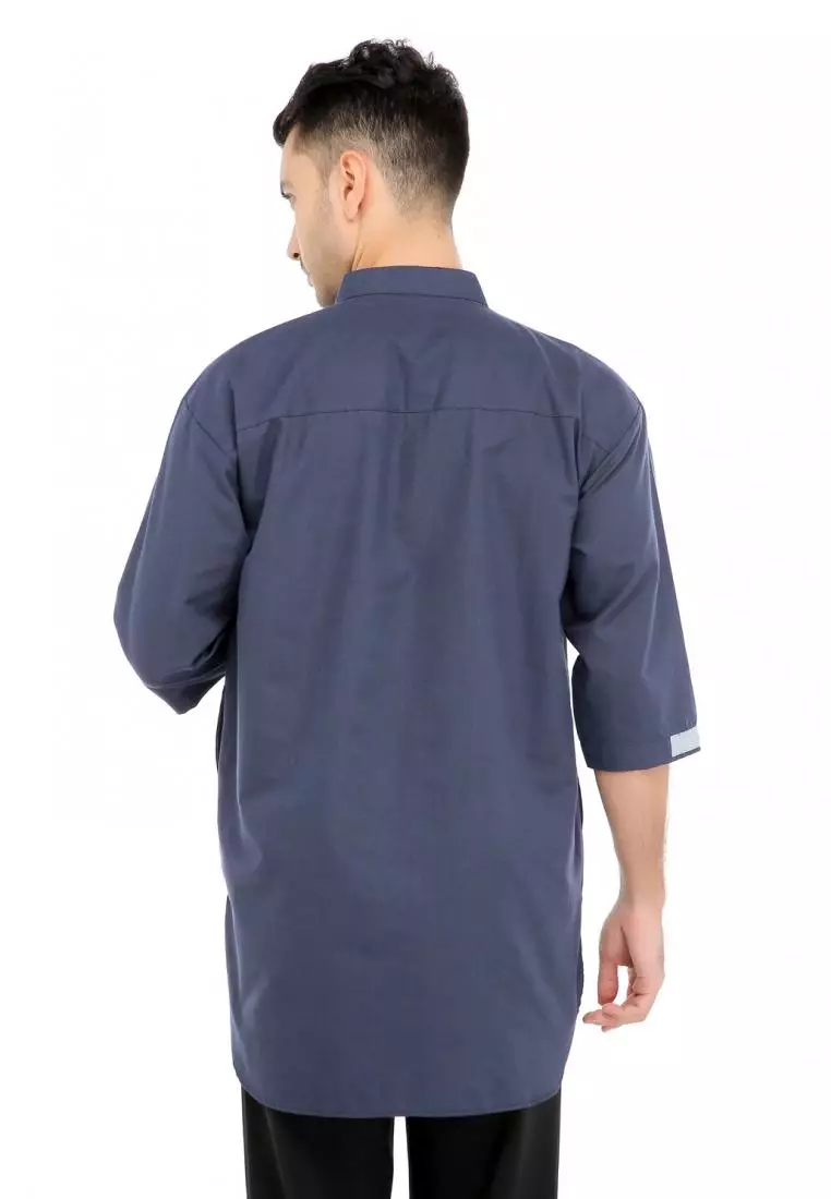 Baju Koko Gamis Muslim Pria Abyan - Navy