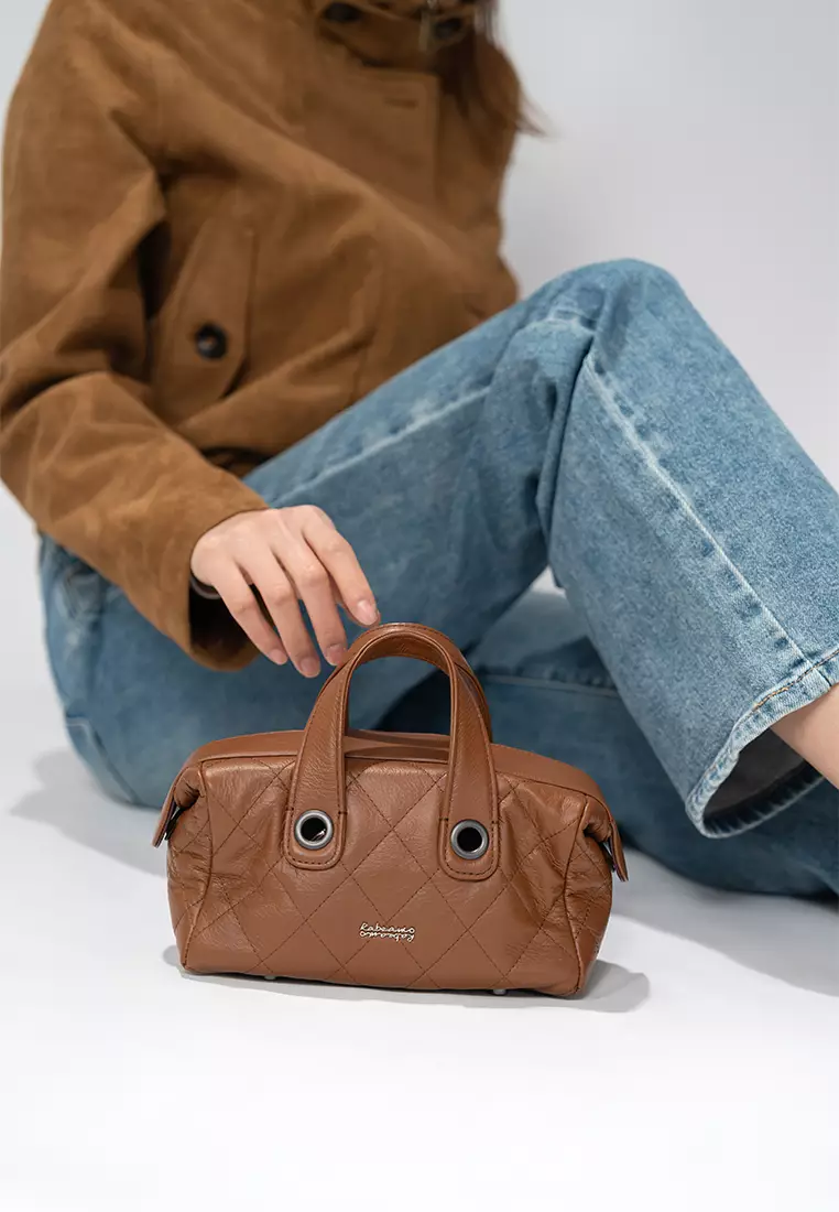 Chain Top Handle Tool Box Bag - Caramel