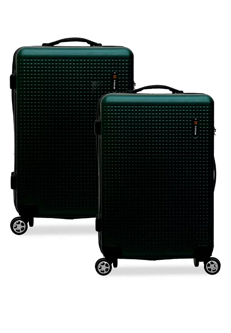 Isvara Tas Koper Hardcase One Set Unisex Large Compartment Suitcase Code Lock System Material ABS+PVC Coated ORIGINAL - Green