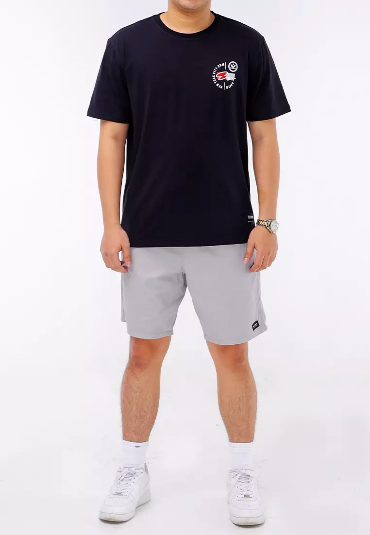 Round Neck Streaky Short Sleeves