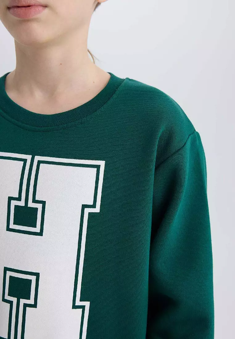 Crew Neck Printed Sweatshirt