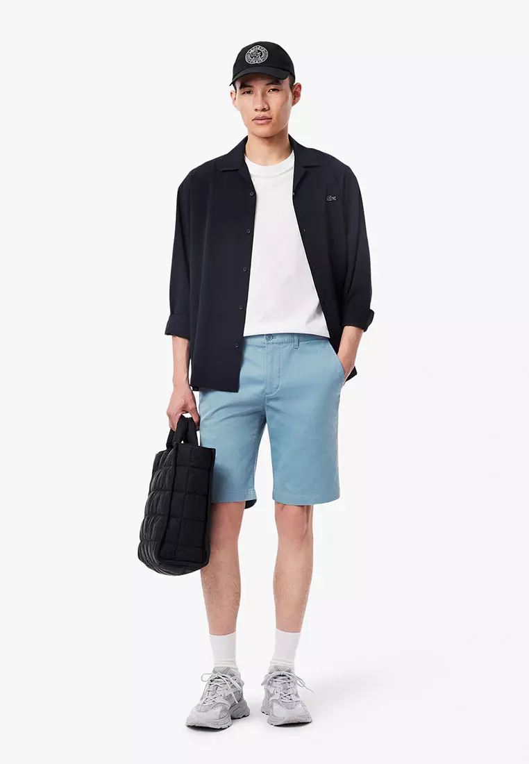 Slim Fit Stretch Cotton Bermuda Shorts