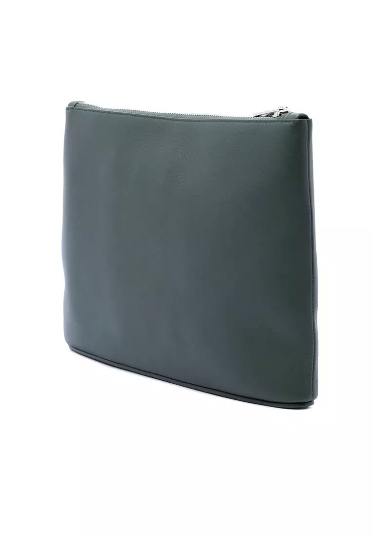 Pre-Loved Loewe Leather Logo Clutch