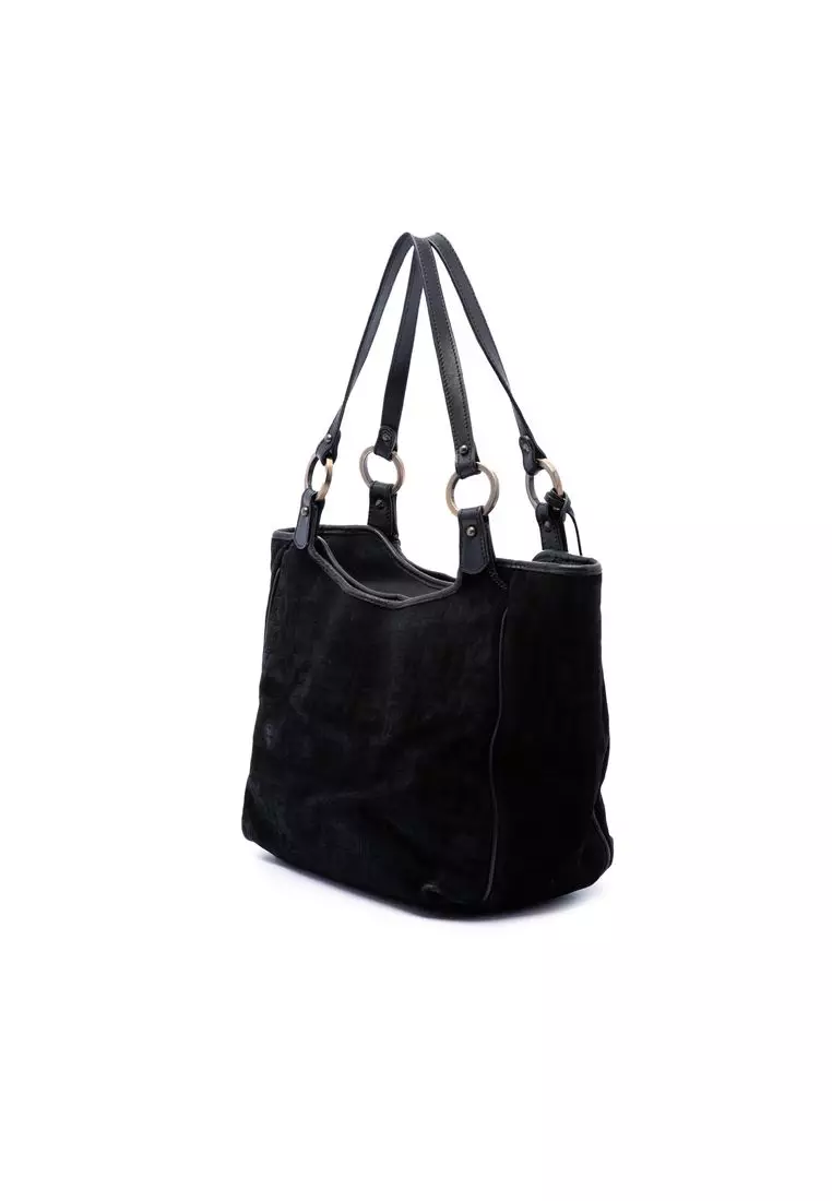 Pre-Loved Fendi Zucca Suede Chef Tote