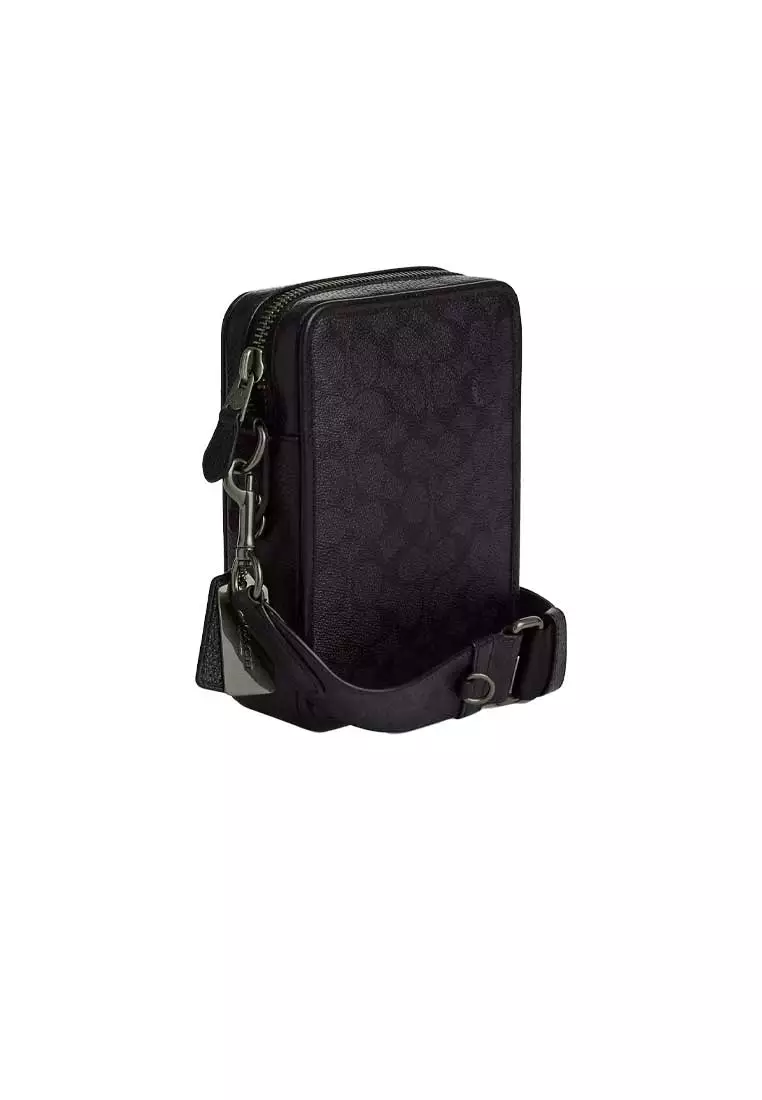 Sullivan Crossbody In Signature Canvas Charcoal/Black CW388