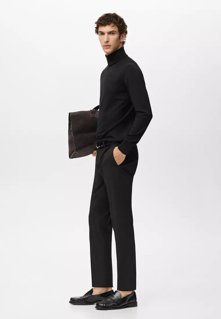 100% 美麗諾羊毛羅紋領套頭毛衣