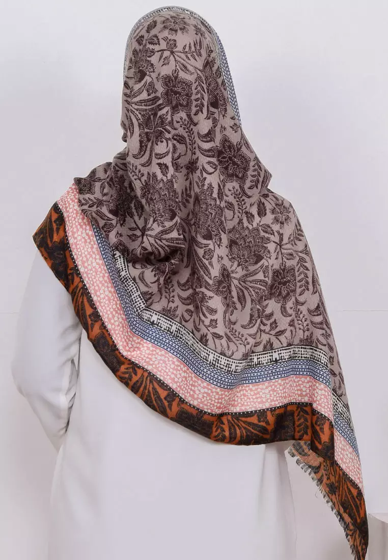 Diora Cotton Viscose Pashmina Hijab Brown