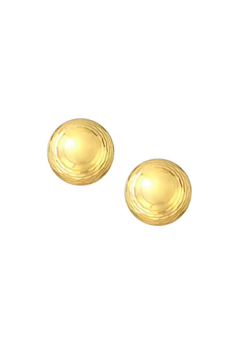 Gold round ball on sale earrings