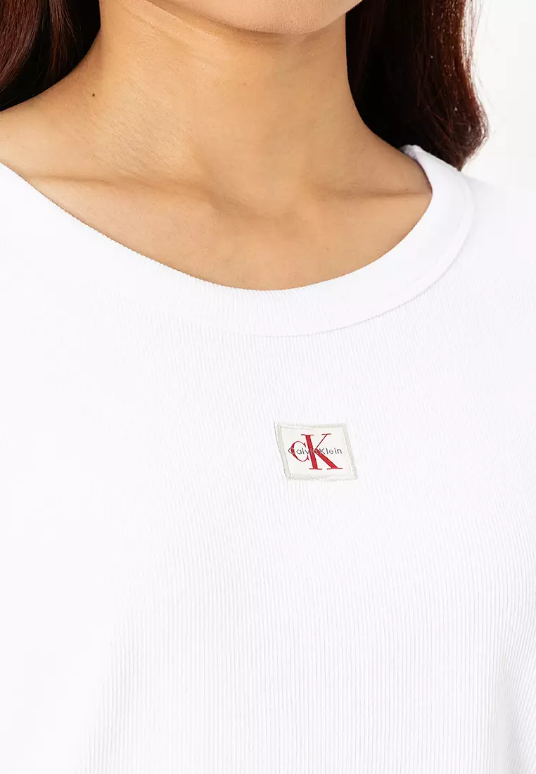 Woven Label Rib Baby Tee - Calvin Klein Jeans