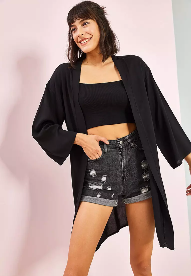 SI/CO KIMONO GAWN ブラック Snake and Skull Black Ladies (KAPUKI Original): Denim Kimono