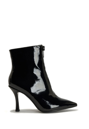 House of Avenues black Ladies Patent Leather Slogan Ankle Boot 5475 Black 7CF10SH4B01A05GS_1