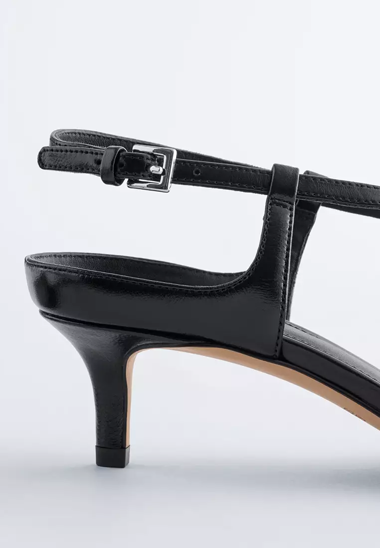 Criss-Cross Leather Slingback Pumps