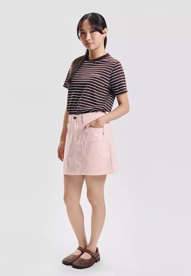 Carpenter Colored Denim Skirt