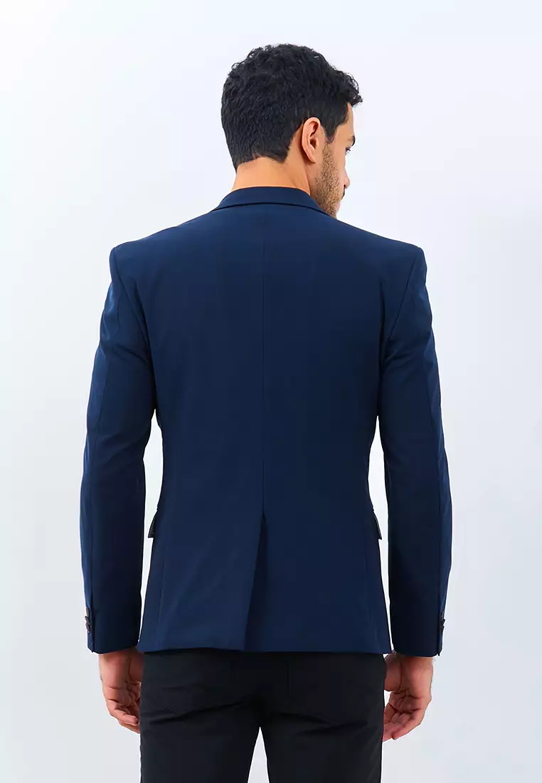 Jobb Benzio-T2 Blazer Pria Slim Fit Dark Blue