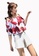 Halo red (4pcs) Floral Print Bikini Set With Shorts 96B81US14CD57FGS_1