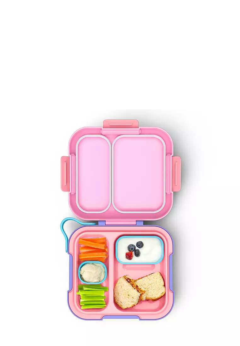 Zoku Pink Neat Bento Large - Lunchbox, Tempat Makan Anak Unik, Tempat Makan Anak Anti Tumpah