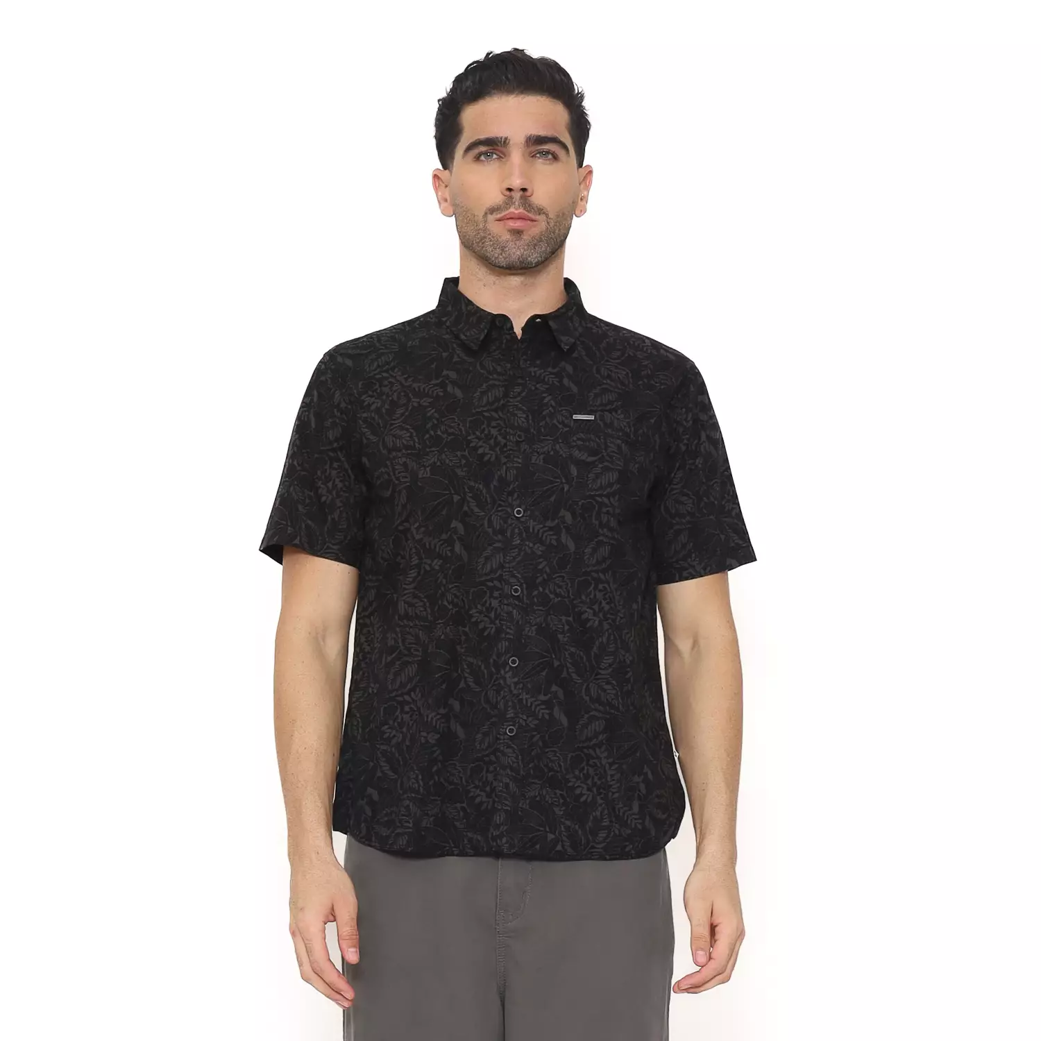 Spyderbilt Kemeja Lengan Pendek Stripetolly Men Shirt Black Planet Surf