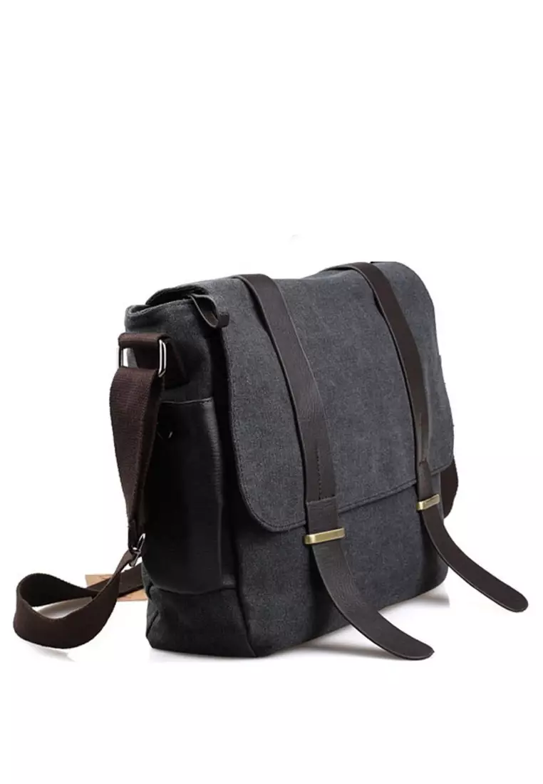Jual Bag Hamlin Roger Tas Selempang Sling Bag Pria Kantor Handmade Material  Leather ORIGINAL - Black