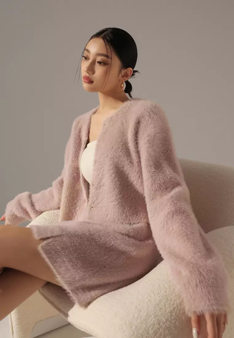 Buy AIR SPACE Fuzzy Cardigan 2025 Online ZALORA Philippines