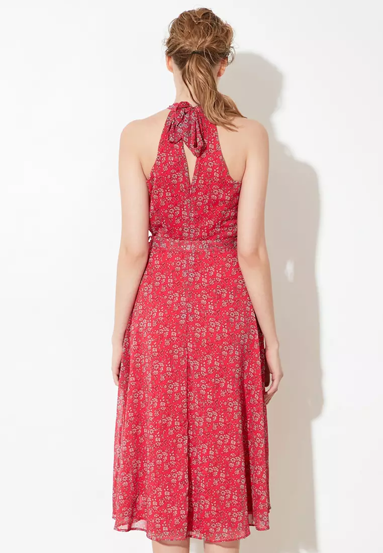 Belted Halter Neck Dress