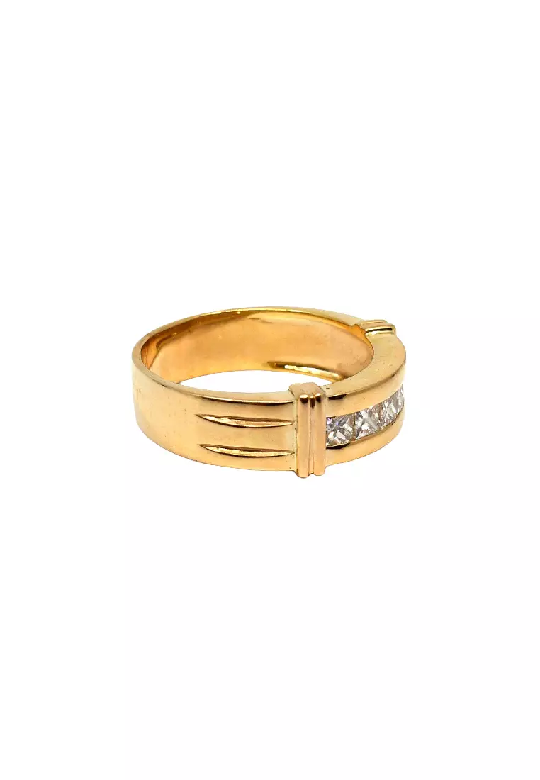 18K Yellow Gold Lady Ring with Diamonds