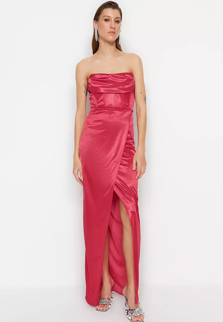 Buy Trendyol Pleated Evening & Prom Dress 2024 Online ZALORA Singapore