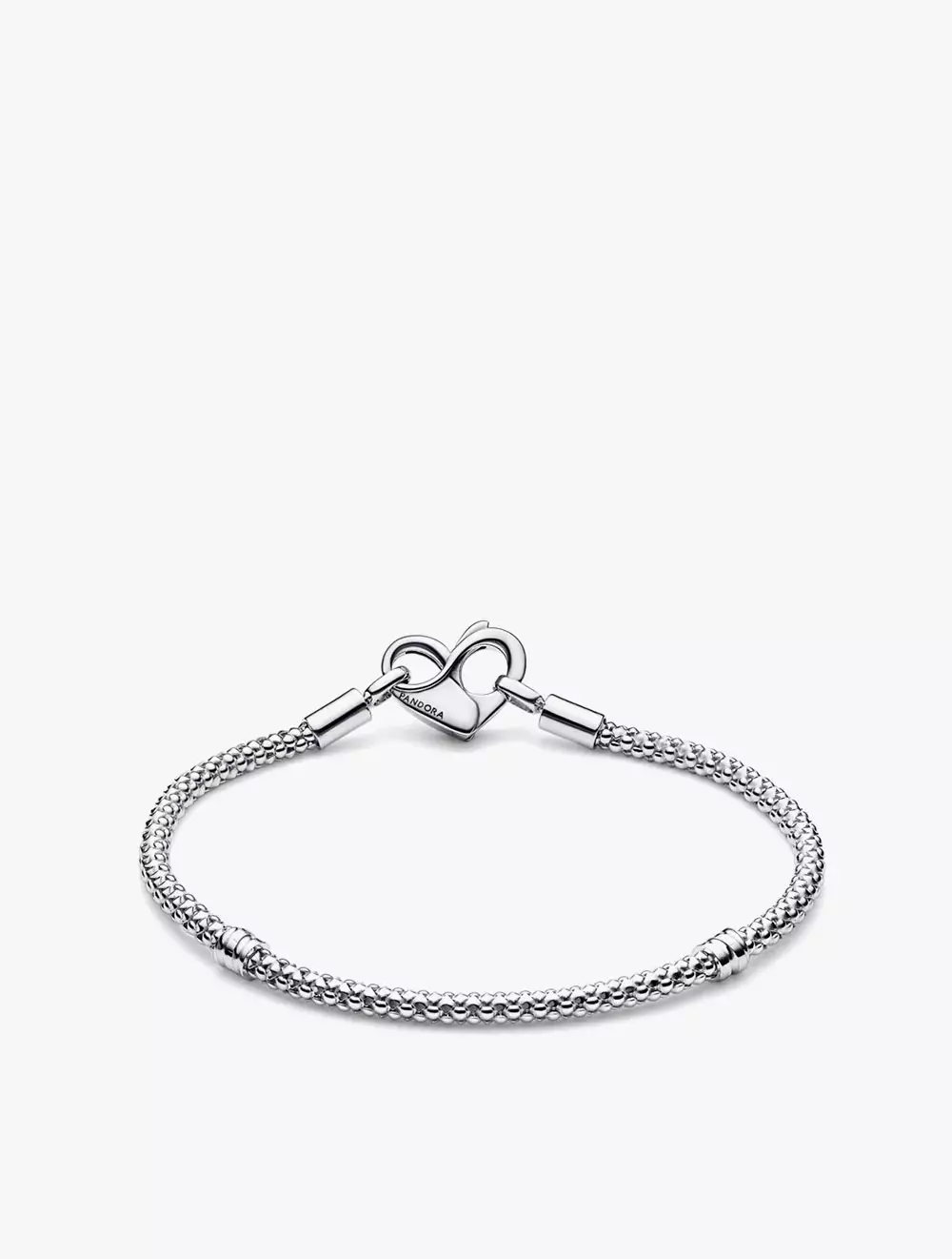 Rocker chain sterling silver bracelet with heart clasp