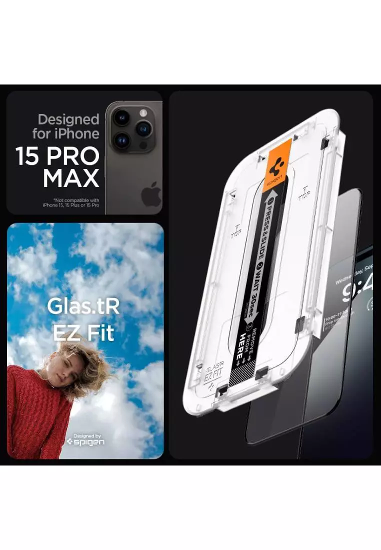 Plexiglass 8 Mm Protettore Schermo Vetro Temperato Spigen EZ Fit Per IPhone 15 Pro Max - Facile Applicazione Blaziken Vmax Tg15