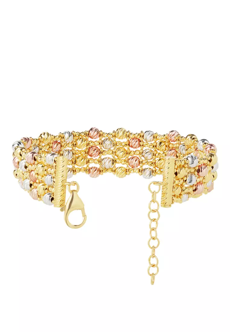 TOMEI Lusso Italia Tri-Tone Layered Bracelet, Yellow Gold 916