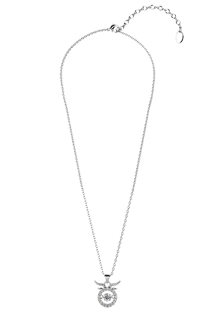 Dancing Horoscope Pendant Taurus WG - Kalung Crystal Swarovski by Her Jewellery