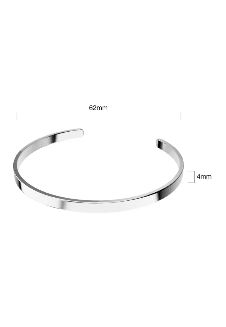 Avenue Classic Cuff Bangle White Gold