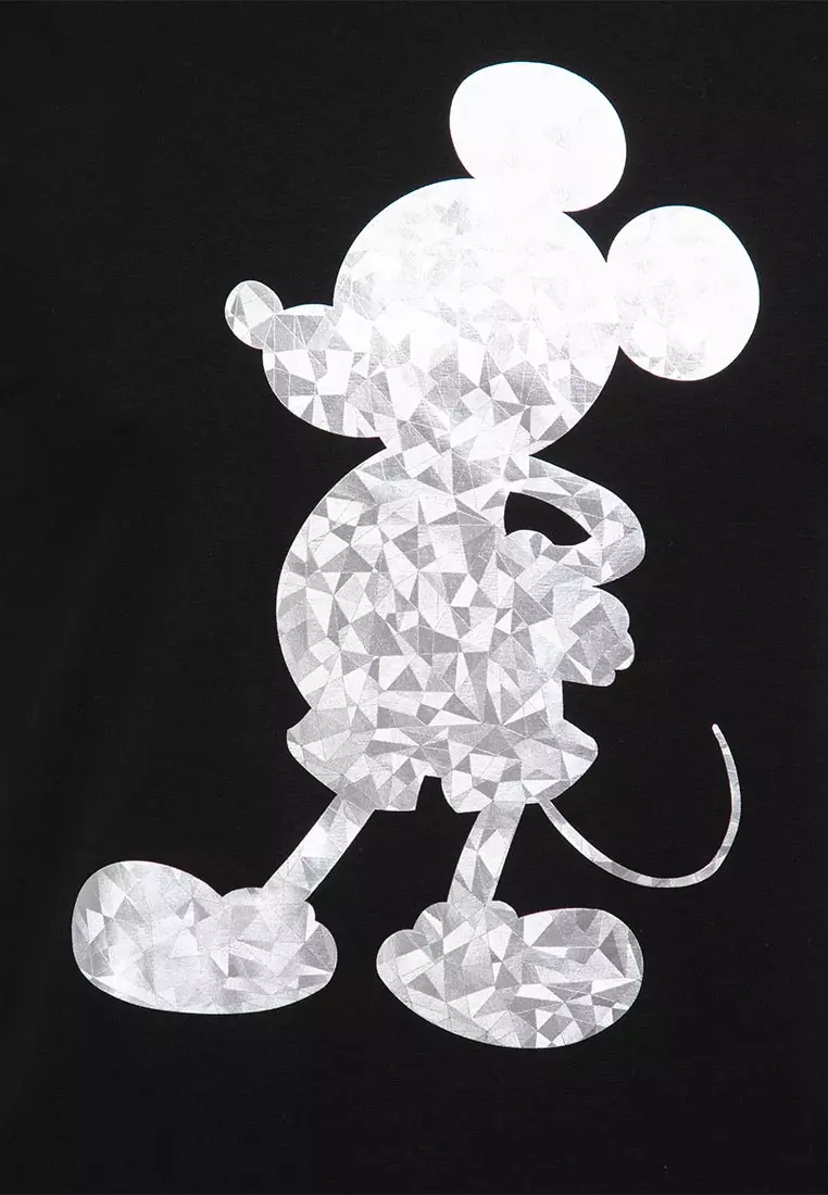Forest x Disney 100 Year of Wonder Mickey Round Neck Tee Men Family Tee | FW20061-01Black
