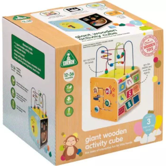 ELC Large Wooden Activity Cube - Mainan Edukasi Anak