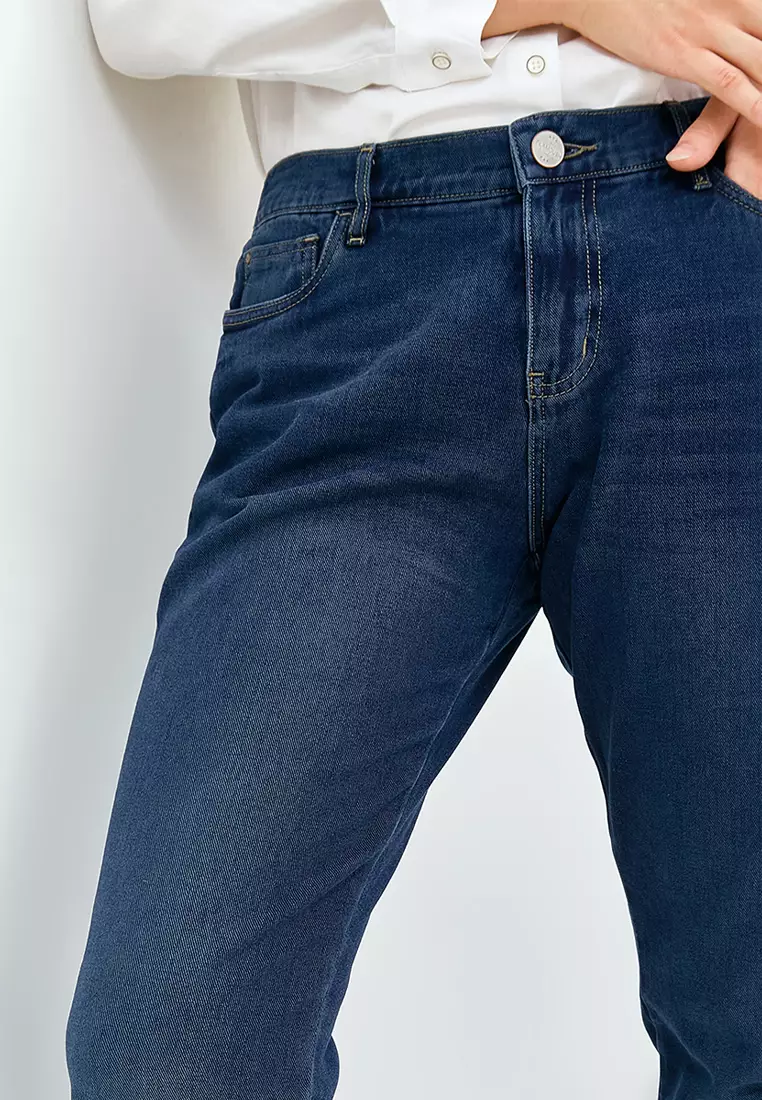 Flamoush Walter Blue Boyfriend Wanita Jeans