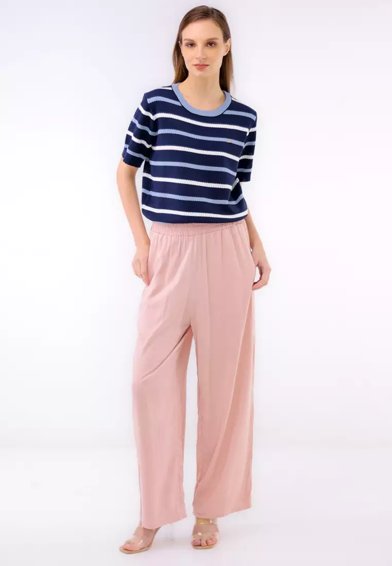 Woven Plain S.Twill Wide Leg Pants