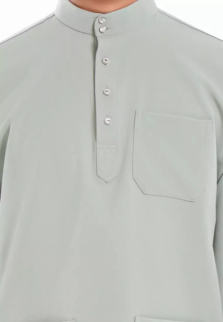 Alain Delon Baju Melayu Cekak Musang Dewasa - 19026001-40SageGreen