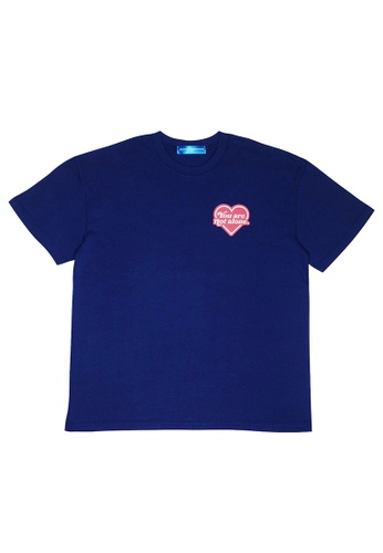 Extroverted Introvert blue Heart Logo Oversized Royal Blue Tee 079E8AA3F9818EGS_1