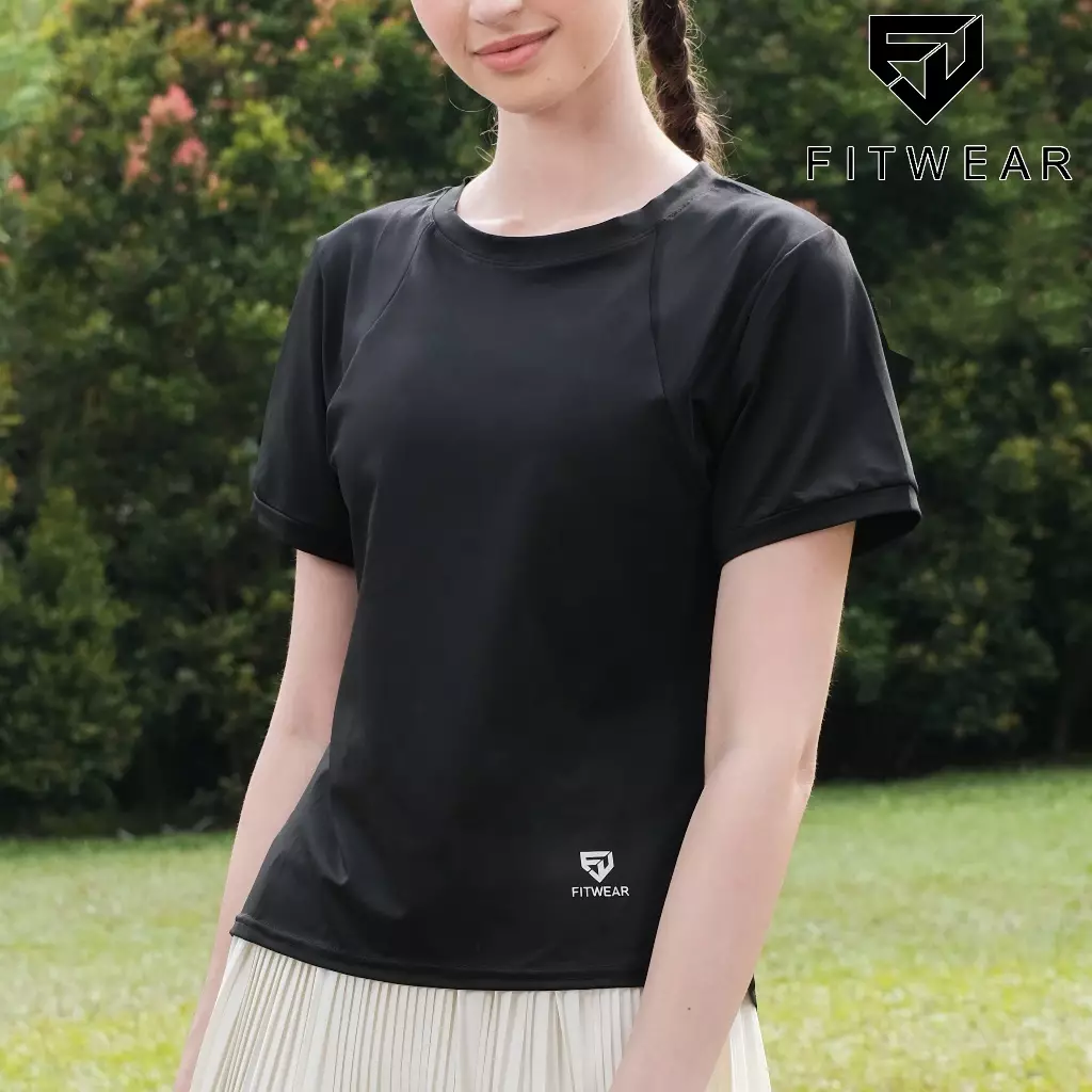 Fitwear Kaos Olahraga Wanita WENDY BACKMESH SLIT S/S - BLACK